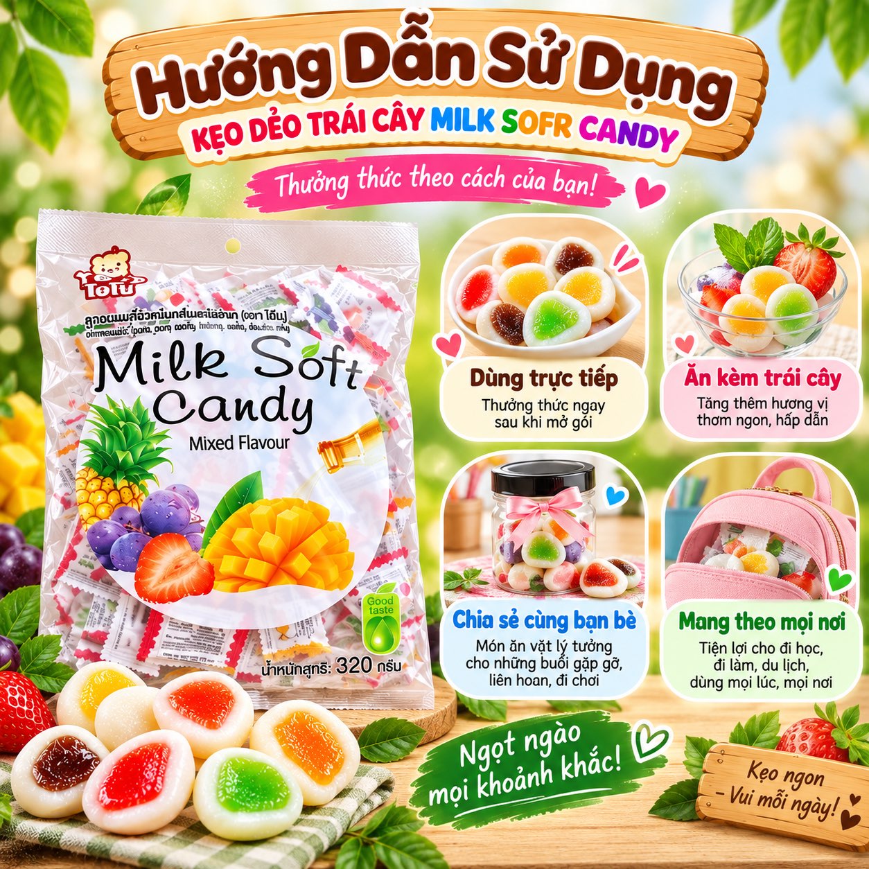 Kẹo Dẻo Trái Cây Milksotf Candy