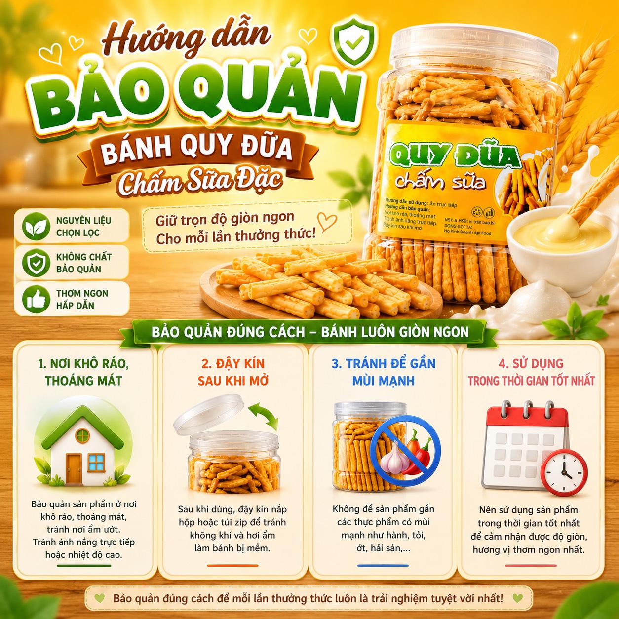 Bánh Quy Đũa Chấm Sữa Giòn Tan – Thơm Béo Hấp Dẫn