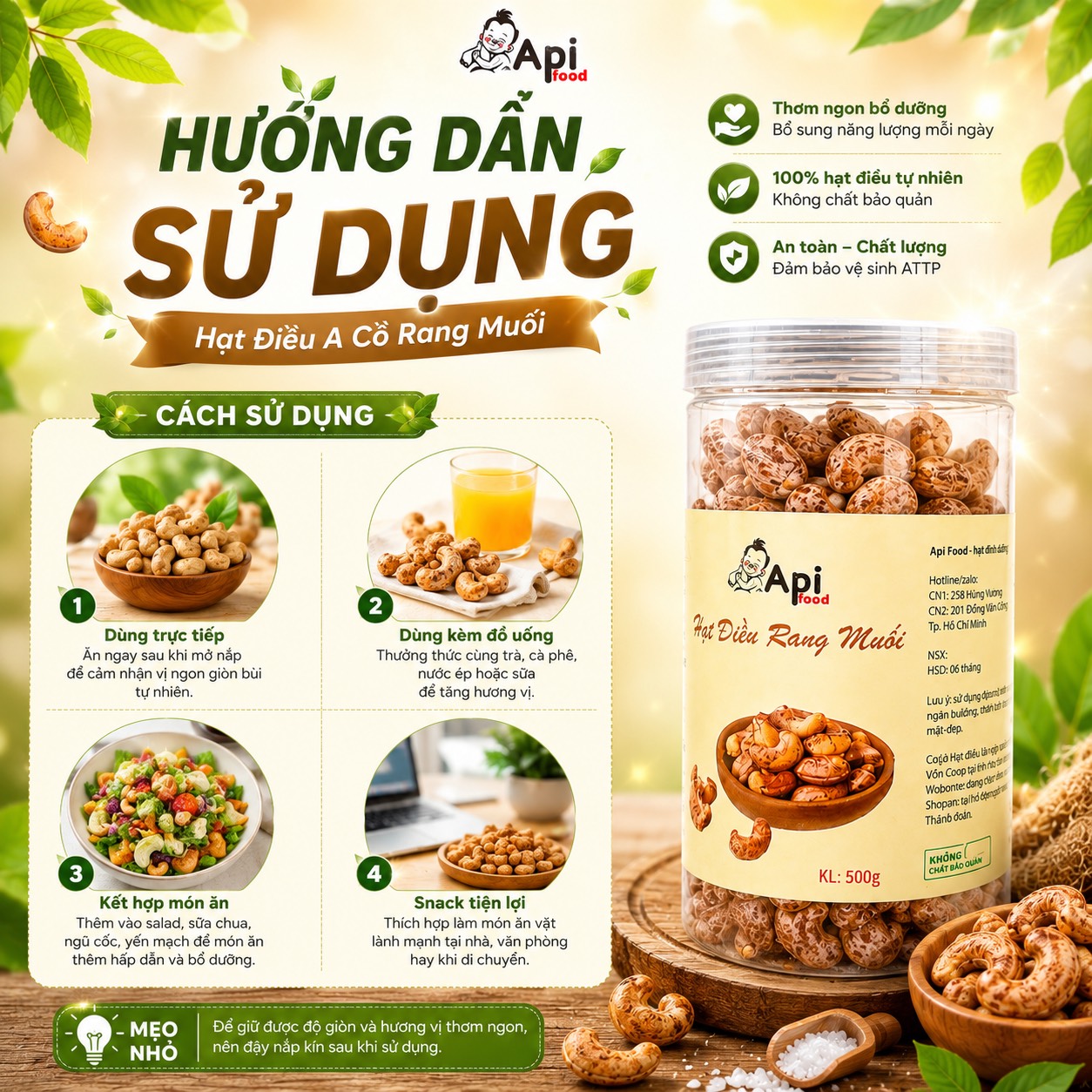 Hạt Điều A Cồ Muối Rang Củi Bình Phước - Đặc Sản Tây Nguyên