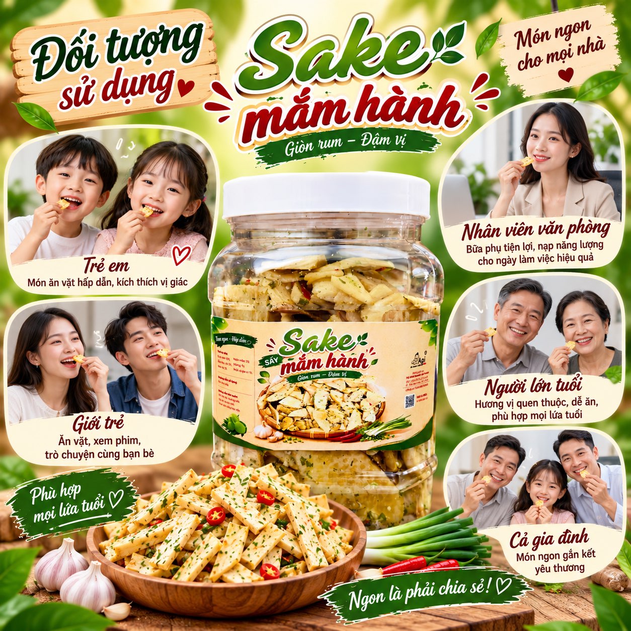 Sake Sấy Mắm Hành Giòn Ngon Khó Cưỡng 400gr