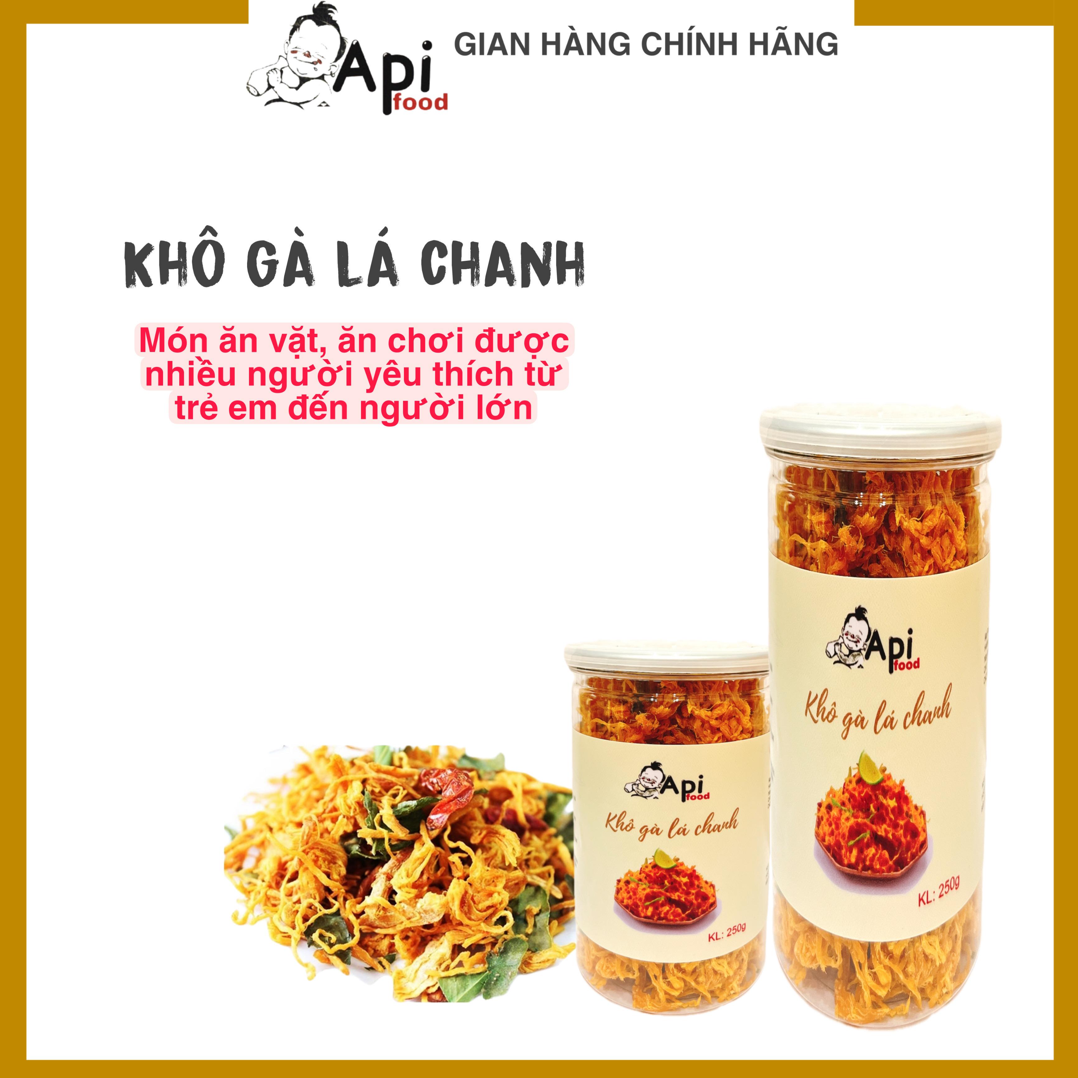 Khô Gà Lá Chanh Api Food - Thịt Gà , Đường Tinh Luyện, Lá Chanh, Muối Iot, Nước Mắm, Chất Điều Vị, Ớt - Snack, Ăn Vặt Thức Ăn