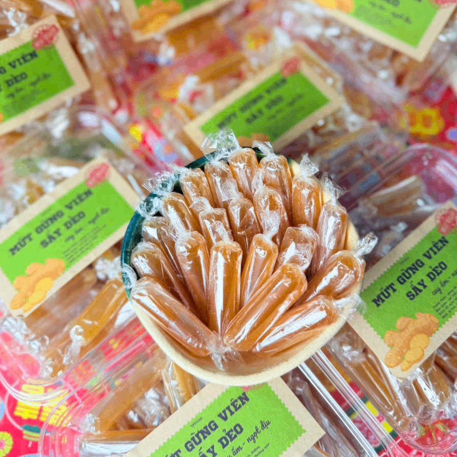 Mứt Gừng Viên Sấy Dẻo 500gr - Cay Ấm, Ngọt Dịu