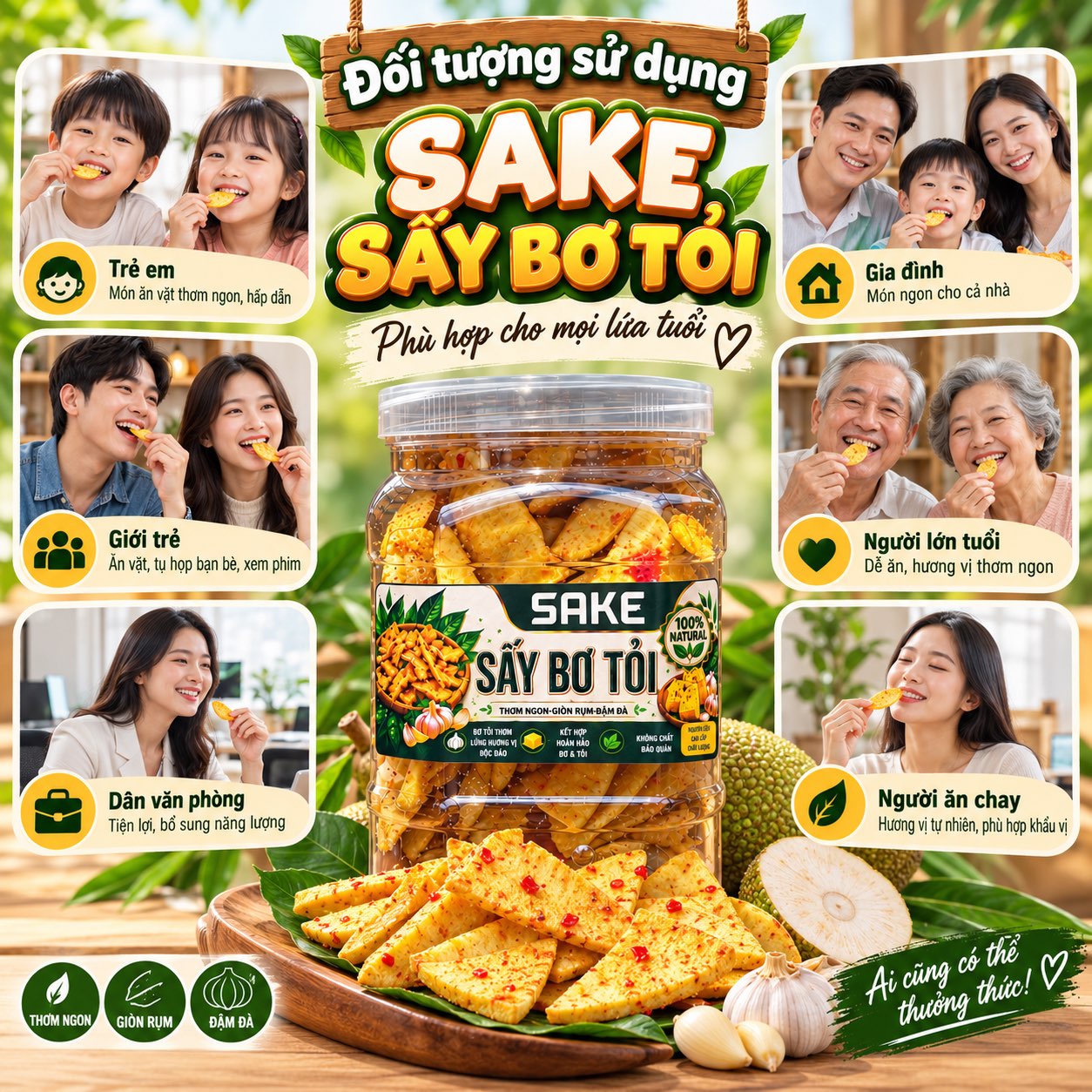 Sake Sấy Bơ Tỏi - Giòn Rùm Thơm Ngon, Ăn Là Mê 400gr