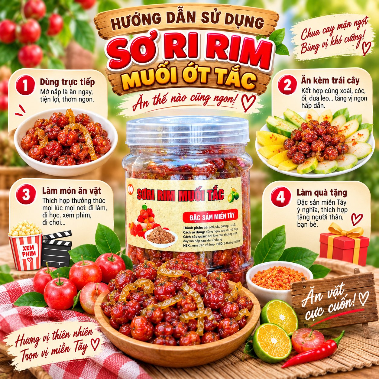 Sơ Ri Rim Muối Ớt Tắc