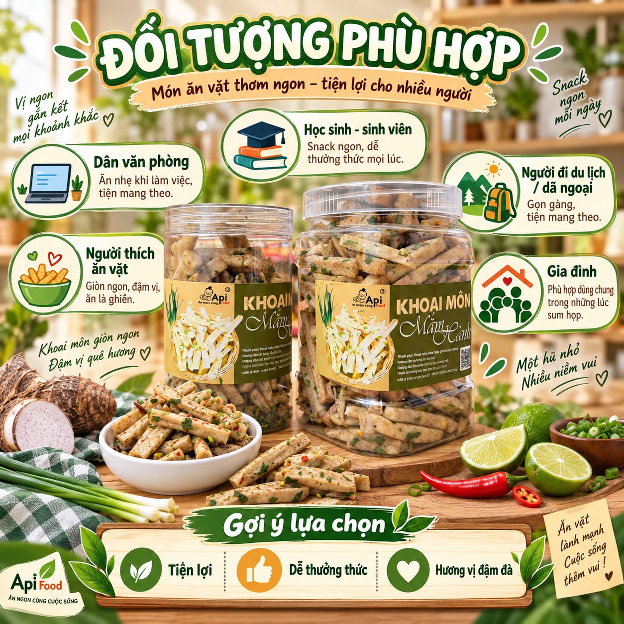 Khoai Môn Cọng Sấy Giòn Tẩm Gia Vị Mắm Hành - Bùi Béo Thơm Ngon Mê Ly