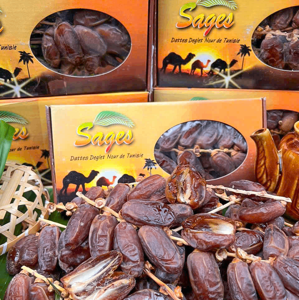 Chà Là Khô Nguyên Cành SAGES Hộp 500gr, Ngọt Thanh Từ Thiên Nhiên