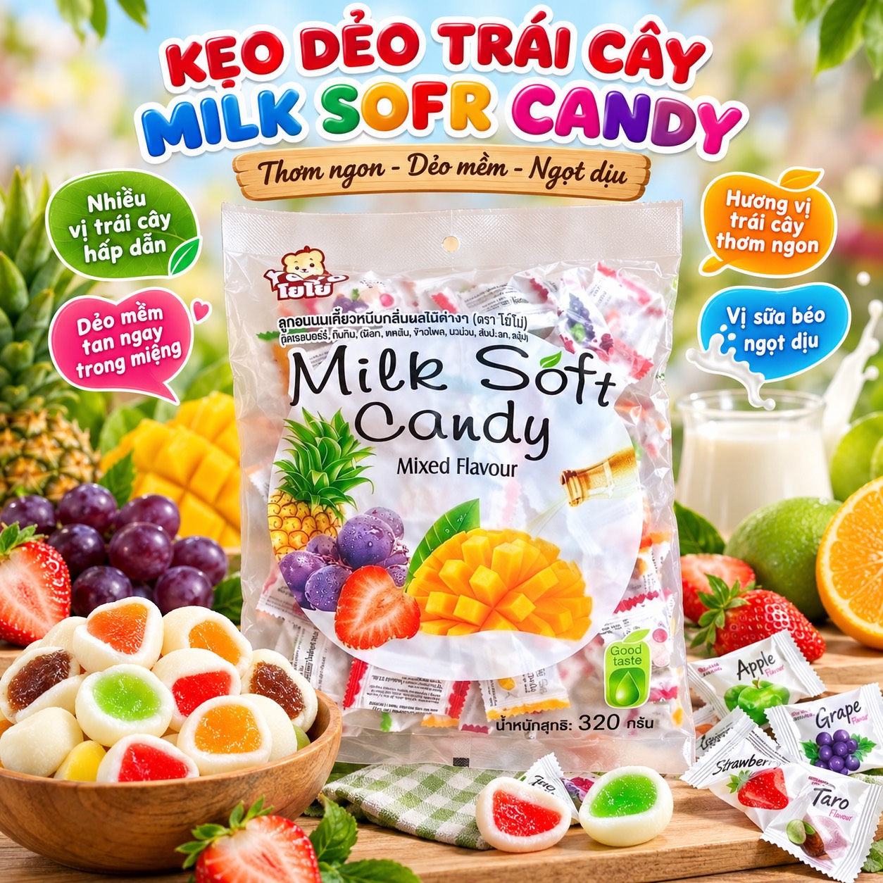 Kẹo Dẻo Trái Cây Milksotf Candy