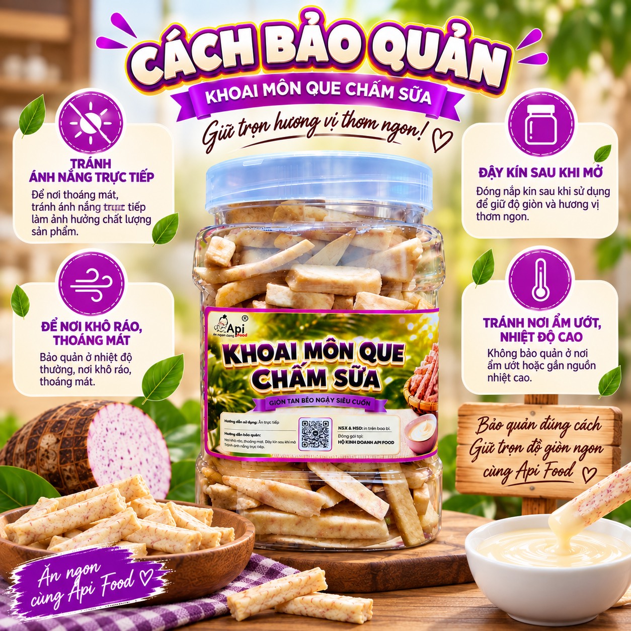 Khoai Môn Que Chấm Sữa - Giòn Tan, Béo Ngậy Càng Ăn Càng Ghiền
