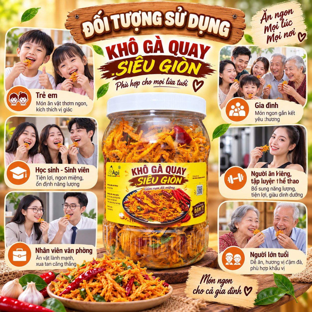 Khô Gà Quay Lá Chanh Siêu Giòn Siêu Ngon 500gr