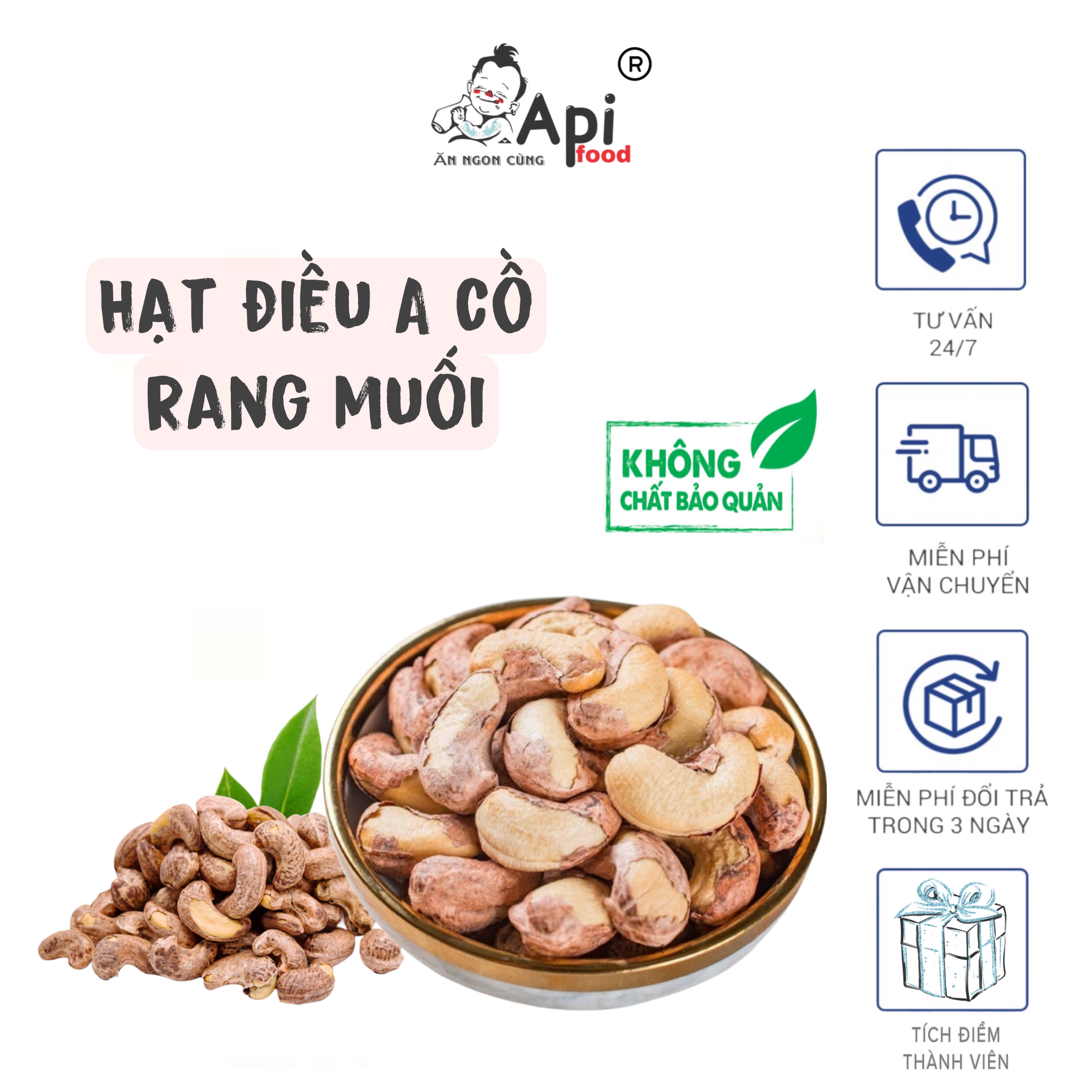 [ HỘP TRÒN ] Hạt Điều A Cồ Rang Muối Bình Phước - Đặc Sản Tây Nguyên - Ăn Vặt, Food