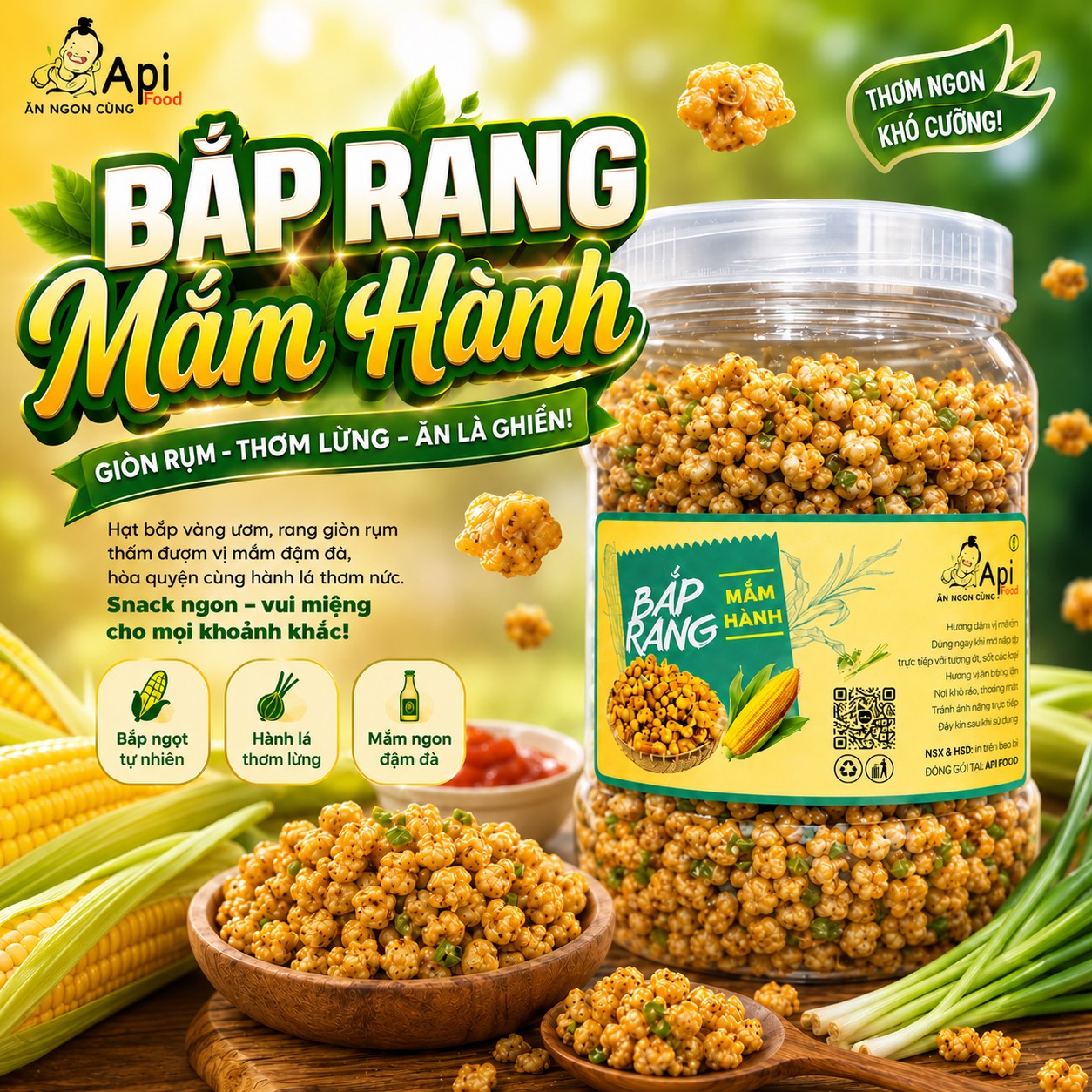 Bắp Rang Mắm Hành – Ăn Là Ghiền, Giòn Tan Từng Hạt