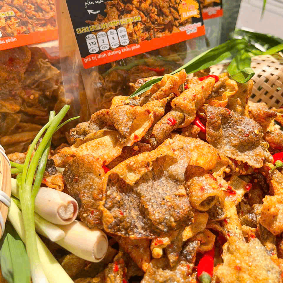 DA CÁ HỒI QUAY SIÊU CAY 220gr – Giòn Rụm Bùng Vị, Ăn Là Ghiền!