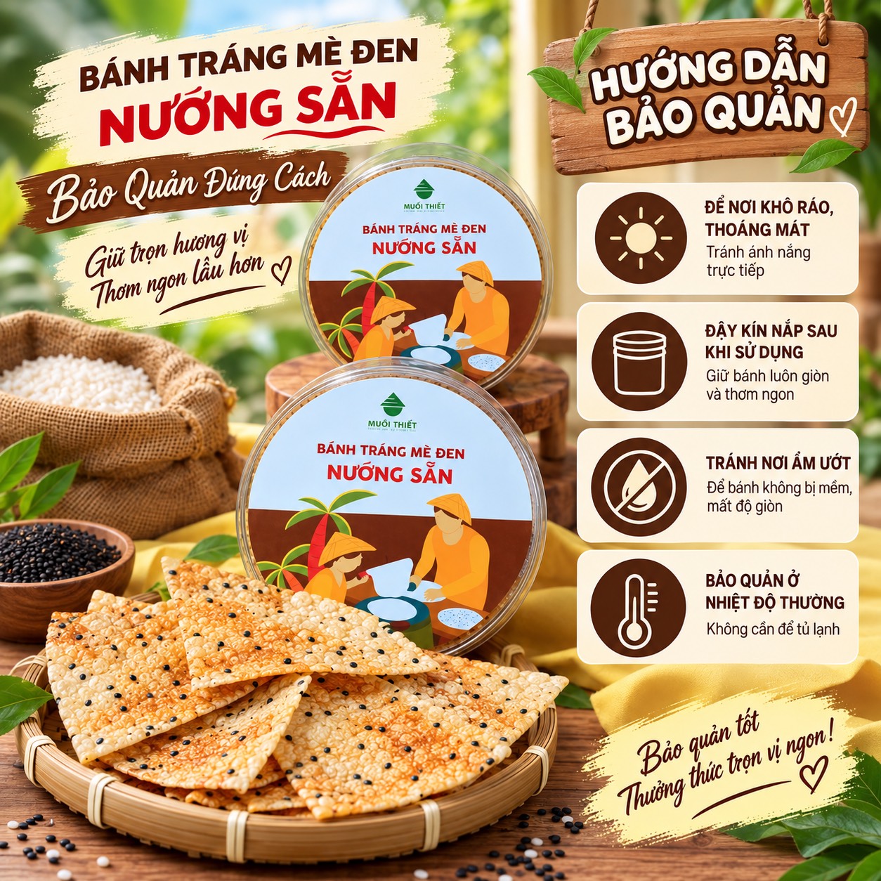 Bánh Phồng Mè Đen Nướng Sẵn ( Hộp 10 Cái )
