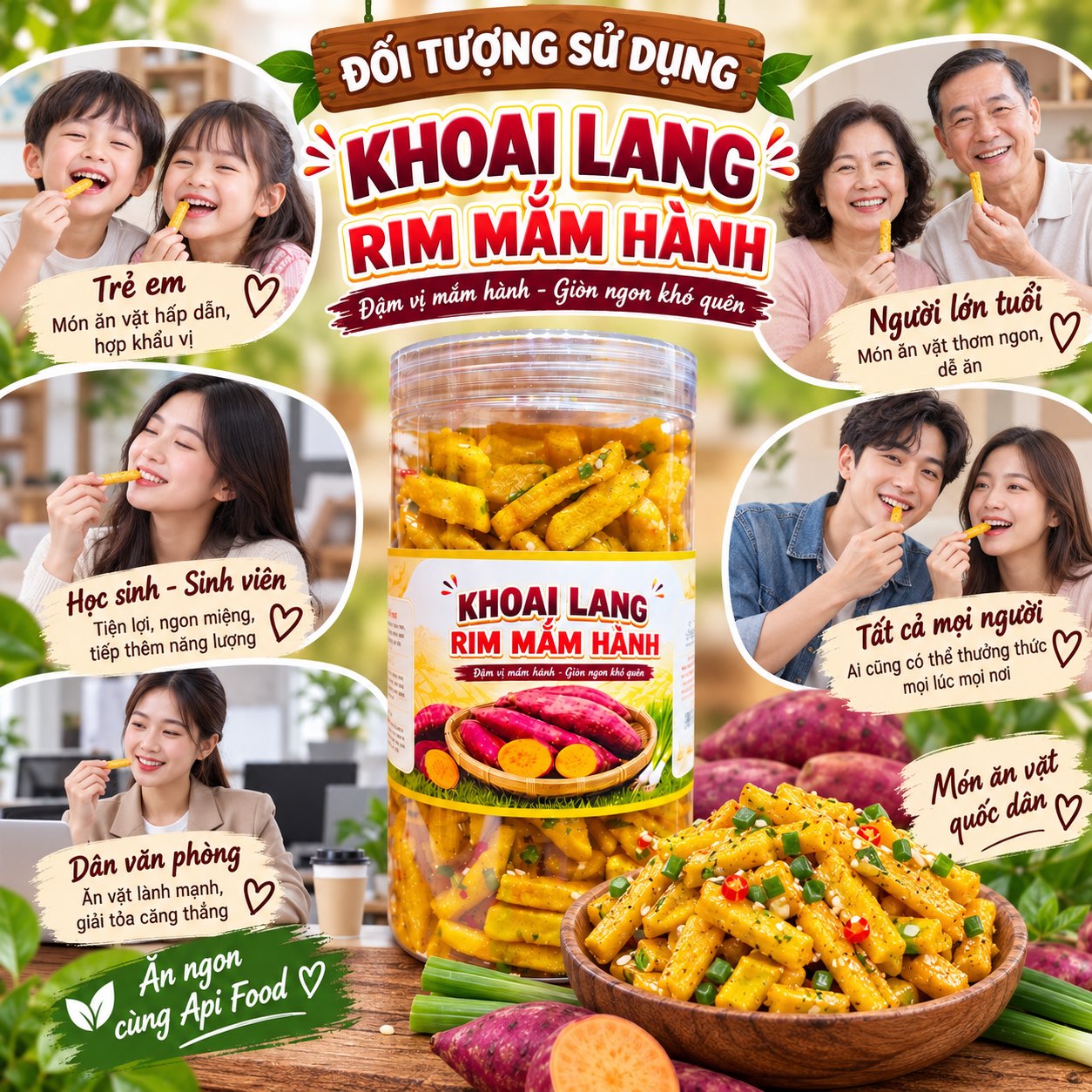 Khoai Lang Que Vàng Sốt Mắm Hành 350gr