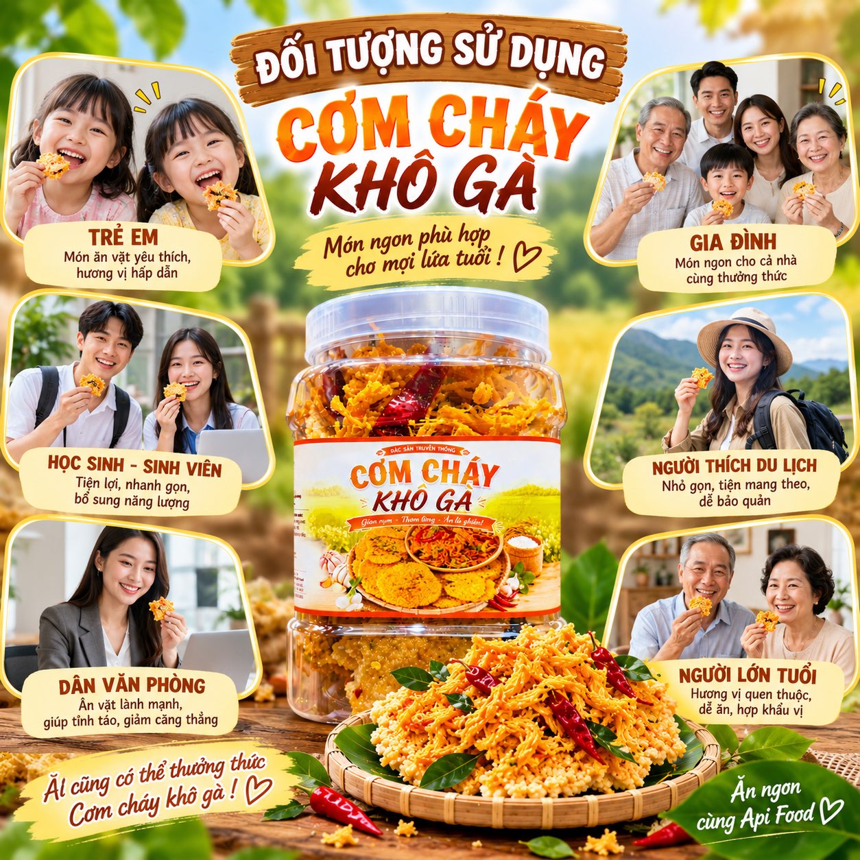 Cơm Cháy Mắm Kẹo Lắc Khô Gà 450gr