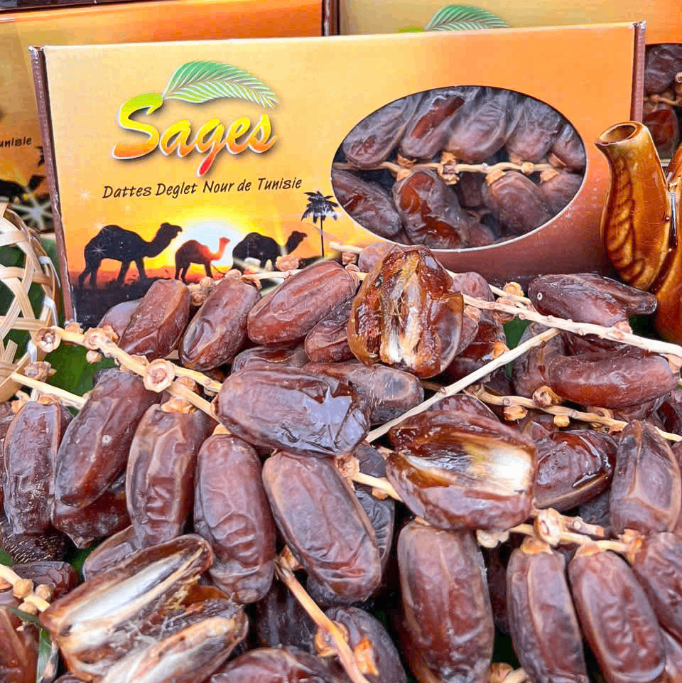 Chà Là Khô Nguyên Cành SAGES Hộp 500gr, Ngọt Thanh Từ Thiên Nhiên