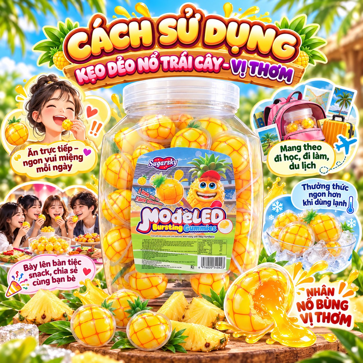 Kẹo Dẻo Nổ Trái Cây - Hương Vị Thơm
