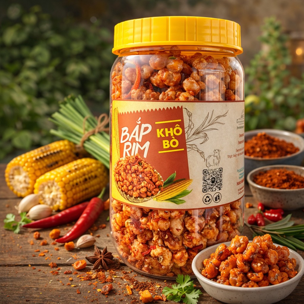 Bắp Rim Khô Bò Giòn Rùm Rụm Siêu Ngon - Ăn Vặt Api Food
