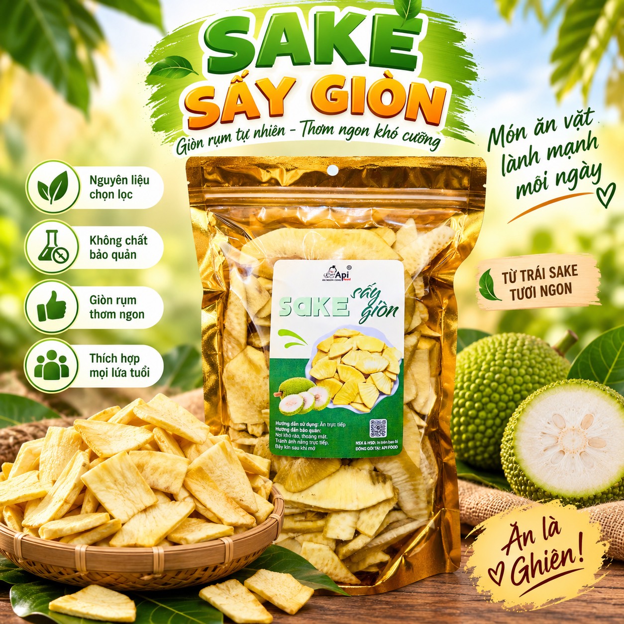 Sake Sấy Giòn Rùm Rụm, Ăn Vặt Ngon, Bổ, Lành Mạnh 400gr