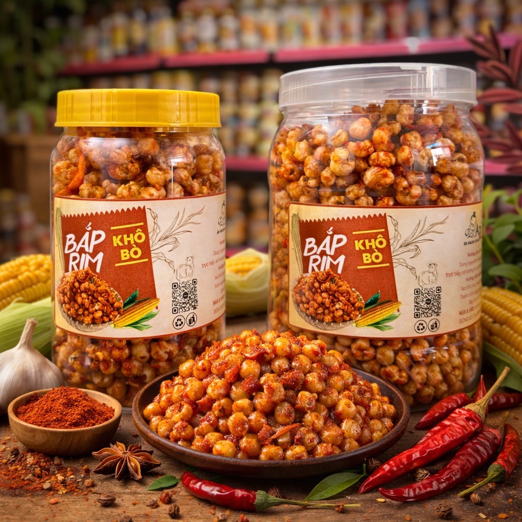 Bắp Rim Khô Bò Giòn Rùm Rụm Siêu Ngon - Ăn Vặt Api Food
