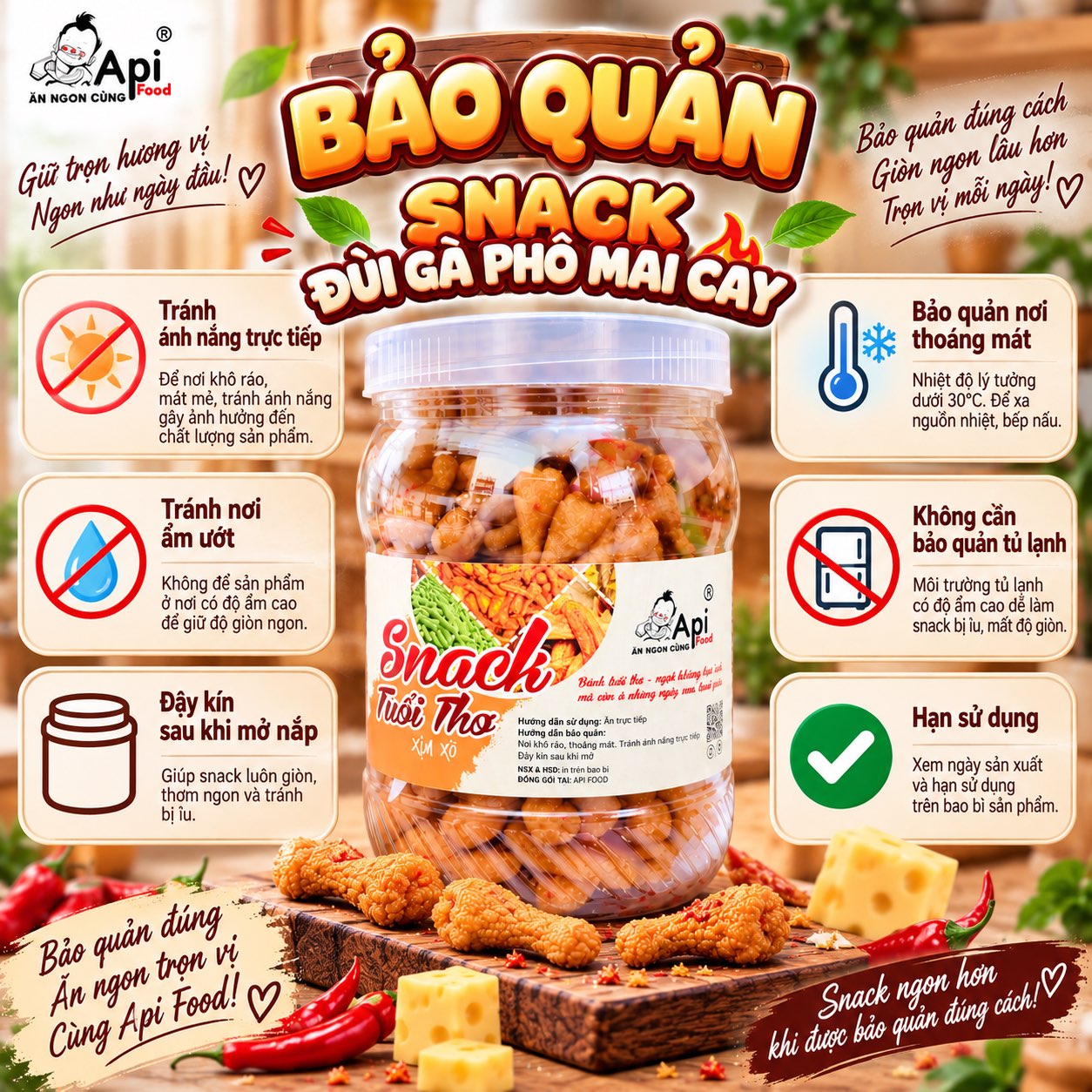 Snack Đùi Gà Cay Phô Mai 400gr