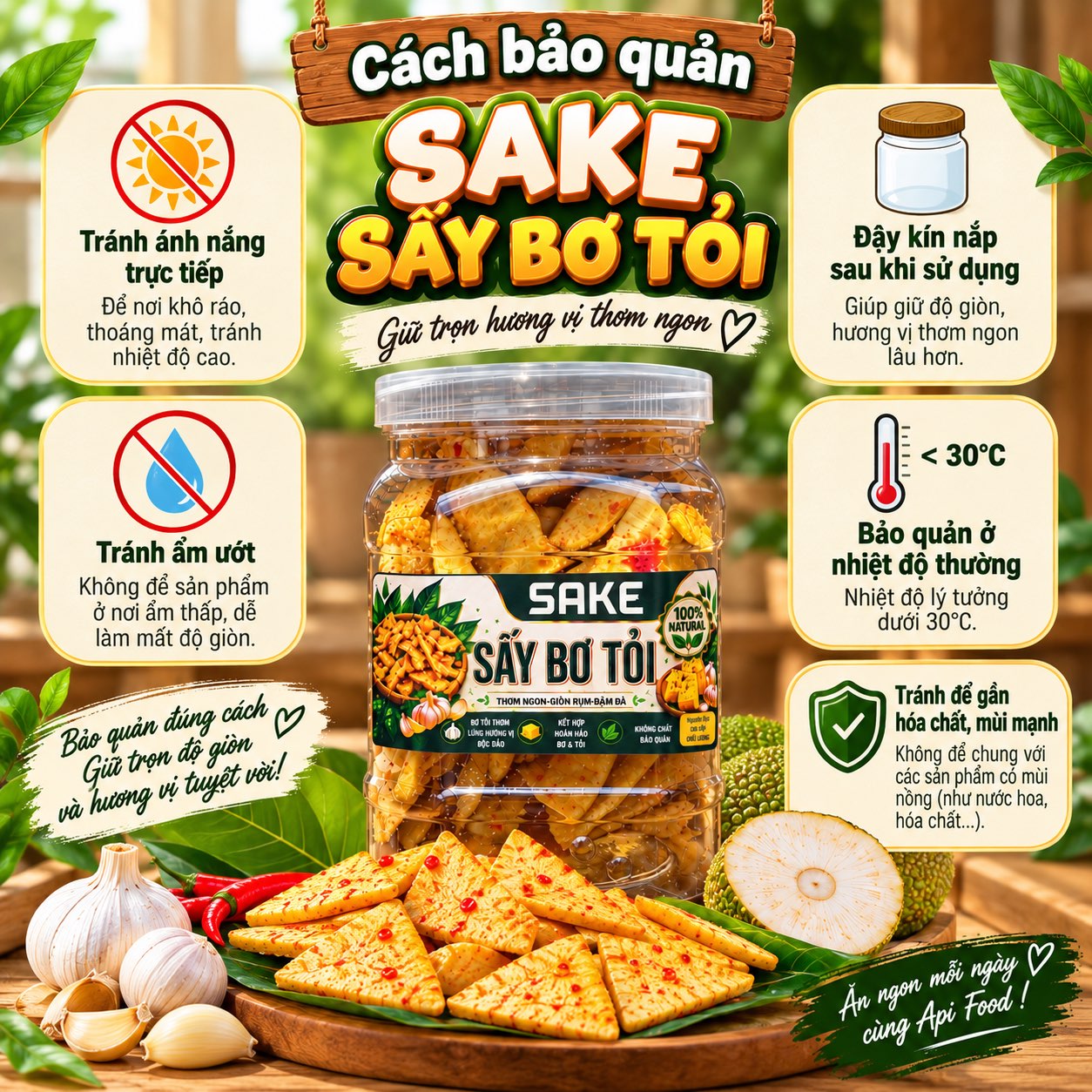 Sake Sấy Bơ Tỏi - Giòn Rùm Thơm Ngon, Ăn Là Mê 400gr