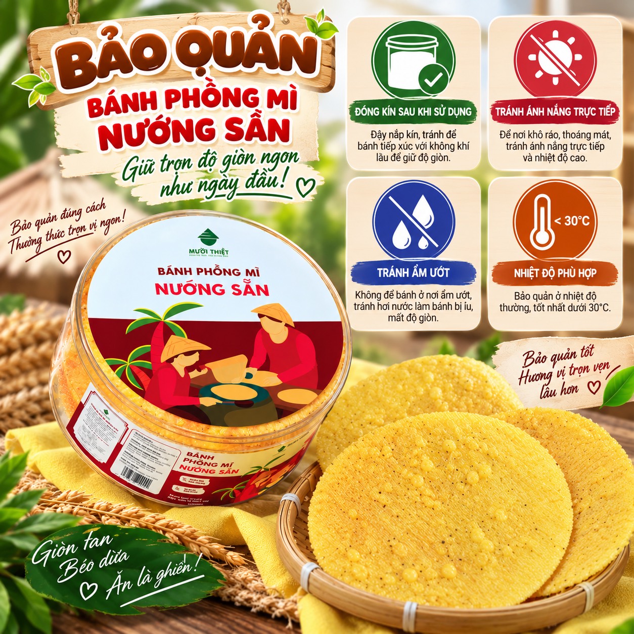 Bánh Phồng Mì Nướng Sẵn ( Hộp 10 Cái )