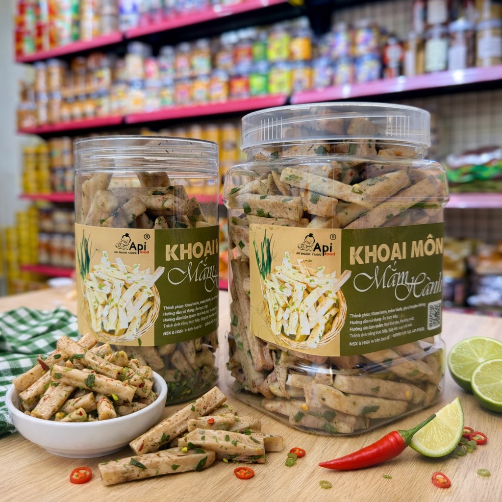 Khoai Môn Cọng Sấy Giòn Tẩm Gia Vị Mắm Hành - Bùi Béo Thơm Ngon Mê Ly