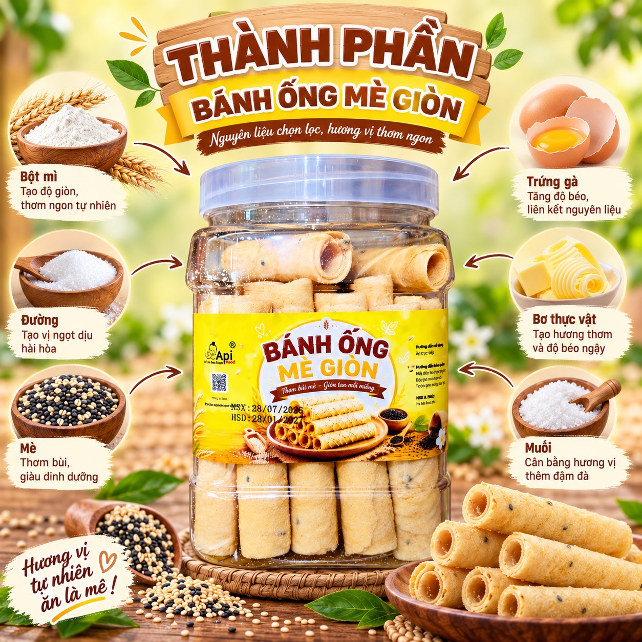 Bánh Ống Mè Tuổi Thơ 400gr