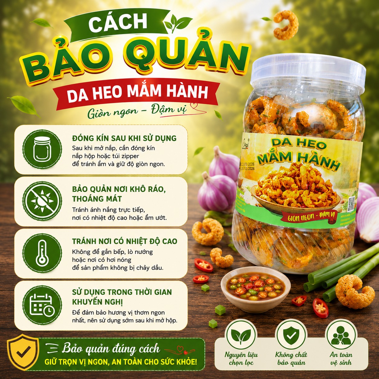 Da Heo Lắc Mắm Hành Giòn Rụm 250gr