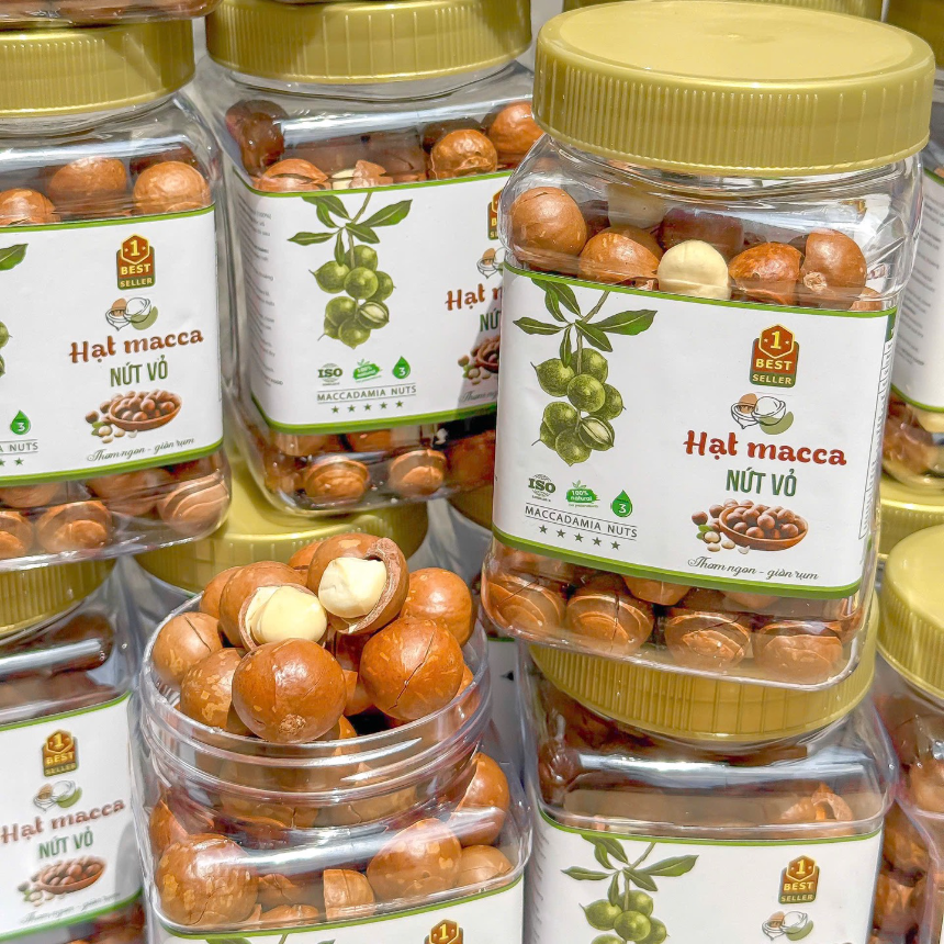 [ HỘP PET VUÔNG ] Hạt Macca Nứt Vỏ Tây Nguyên Api Food - Hạt Dinh Dưỡng Organic