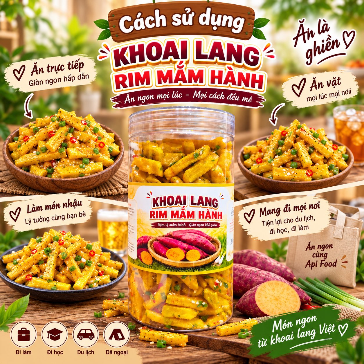 Khoai Lang Que Vàng Sốt Mắm Hành 350gr