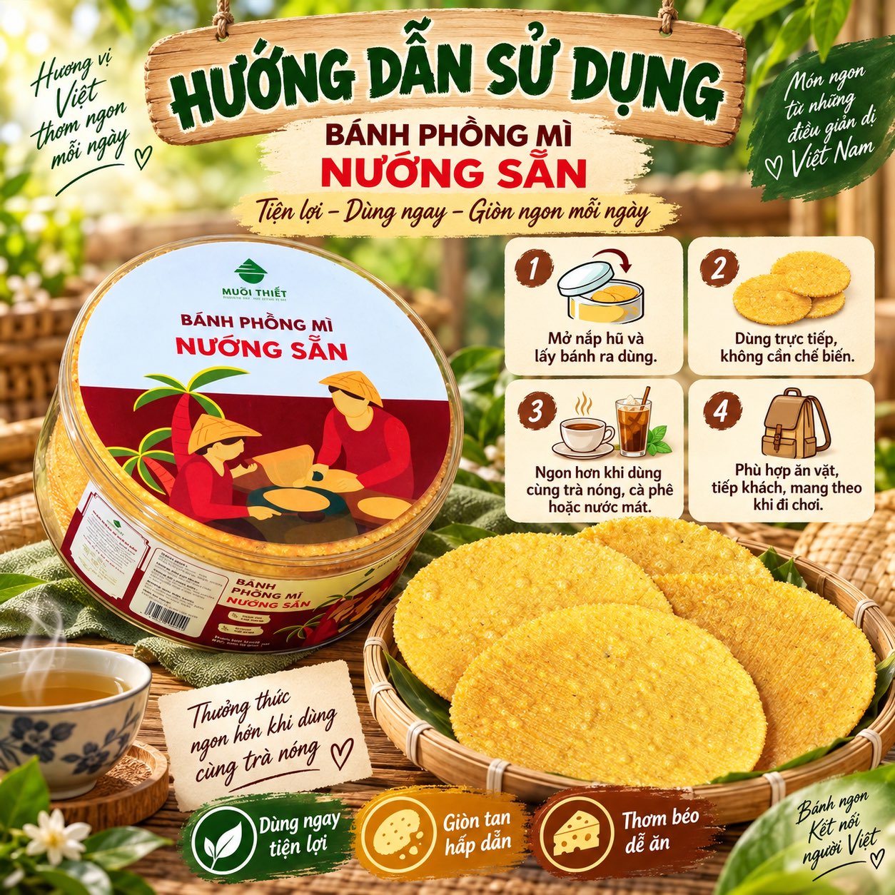 Bánh Phồng Mì Nướng Sẵn ( Hộp 10 Cái )