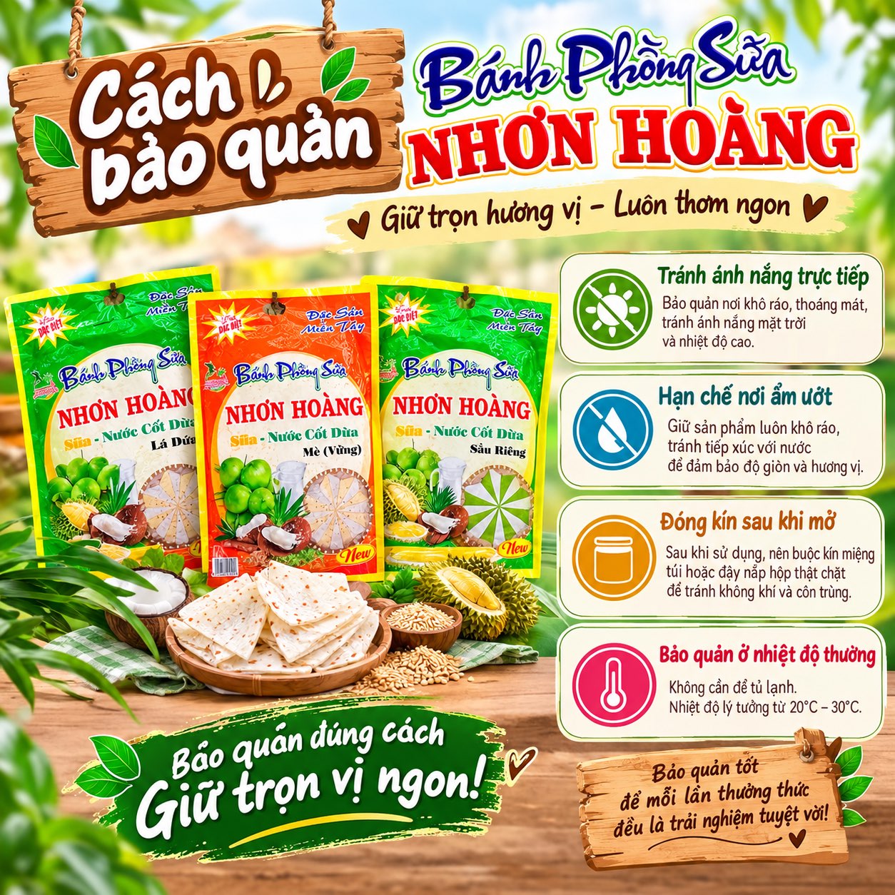 Bánh Phồng Sữa Dừa Nhơn Hoàng - Đặc Sản Miền Tây