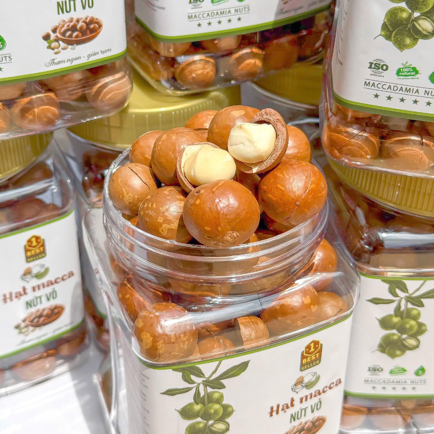 [ HỘP PET VUÔNG ] Hạt Macca Nứt Vỏ Tây Nguyên Api Food - Hạt Dinh Dưỡng Organic