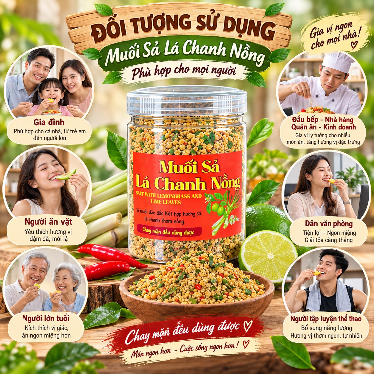 Muối Ớt Sả Lá Chanh Đậm Đà Bùng Nổ Mọi Món Ngon 500gr