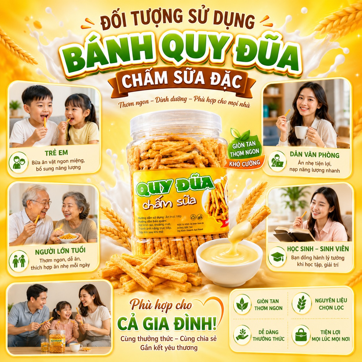 Bánh Quy Đũa Chấm Sữa Giòn Tan – Thơm Béo Hấp Dẫn