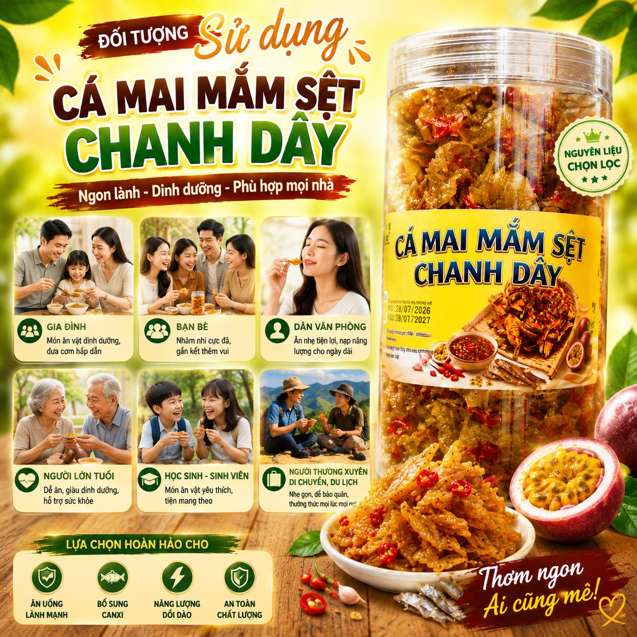 Khô Cá Mai Mắm Sệt Chanh Dây 300gr