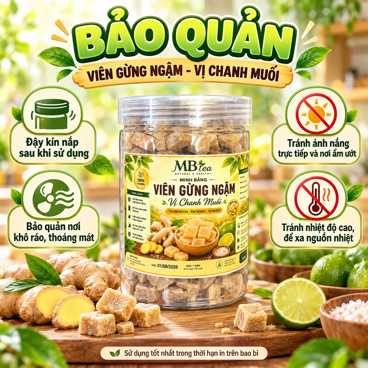 Viên Gừng Ngậm -  Vị Chanh Muối 350gr