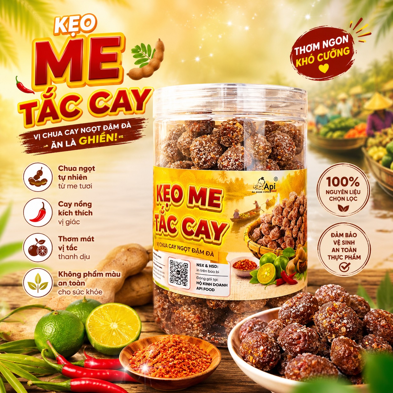 Kẹo Me Tắc Chua Cay Mặn Ngọt 500gr