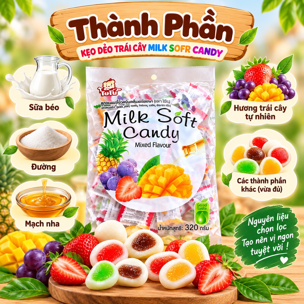 Kẹo Dẻo Trái Cây Milksotf Candy