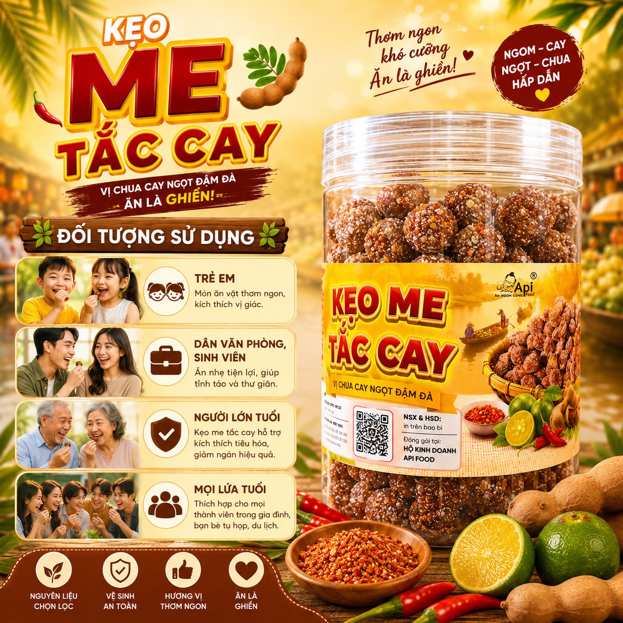 Kẹo Me Tắc Chua Cay Mặn Ngọt 500gr