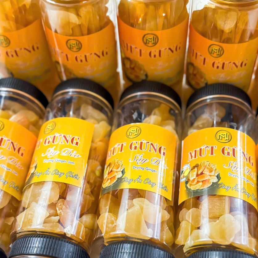 Mứt gừng viên sấy dẻo ít ngọt Thái Lan  - Mứt tết, đồ ăn vặt