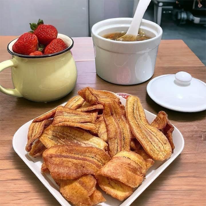 Chuối Xanh Sấy Mộc Không Đường Healthy - Vị Thơm Ngon Tự Nhiên - Snack, Chua Ăn Vặt Thức Ăn