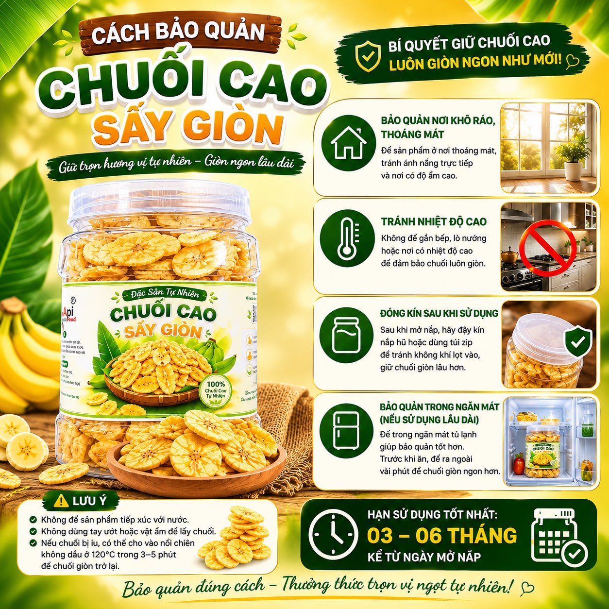 Chuối Cao Sấy Giòn 400gr - Giòn Tan Tự Nhiên, Ngọt Lành Mỗi Ngày