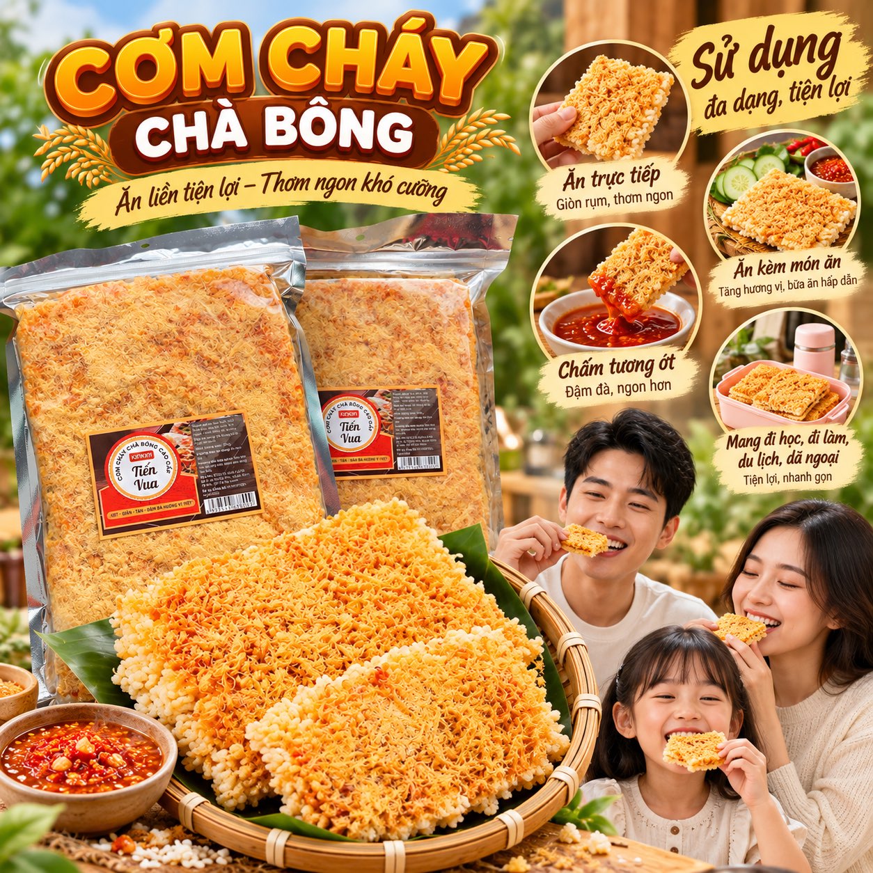 Cơm Cháy Chà Bông Kim Tiến Vua - Giòn Rụm, Đậm Vị, Ngon Khó Cưỡng