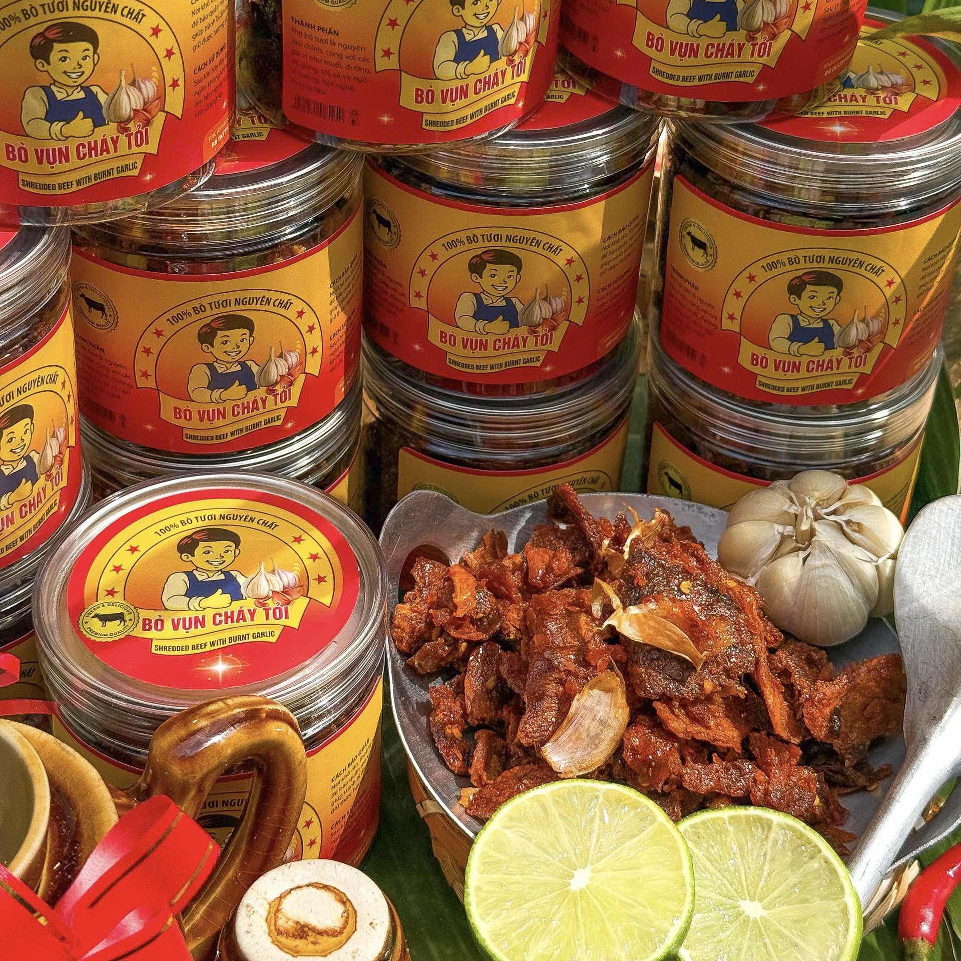 Khô Bò Vụn Cháy Tỏi 220gr – "Vụn" Nhưng Ngon & Chất, Mồi Bén Không Thể Thiếu