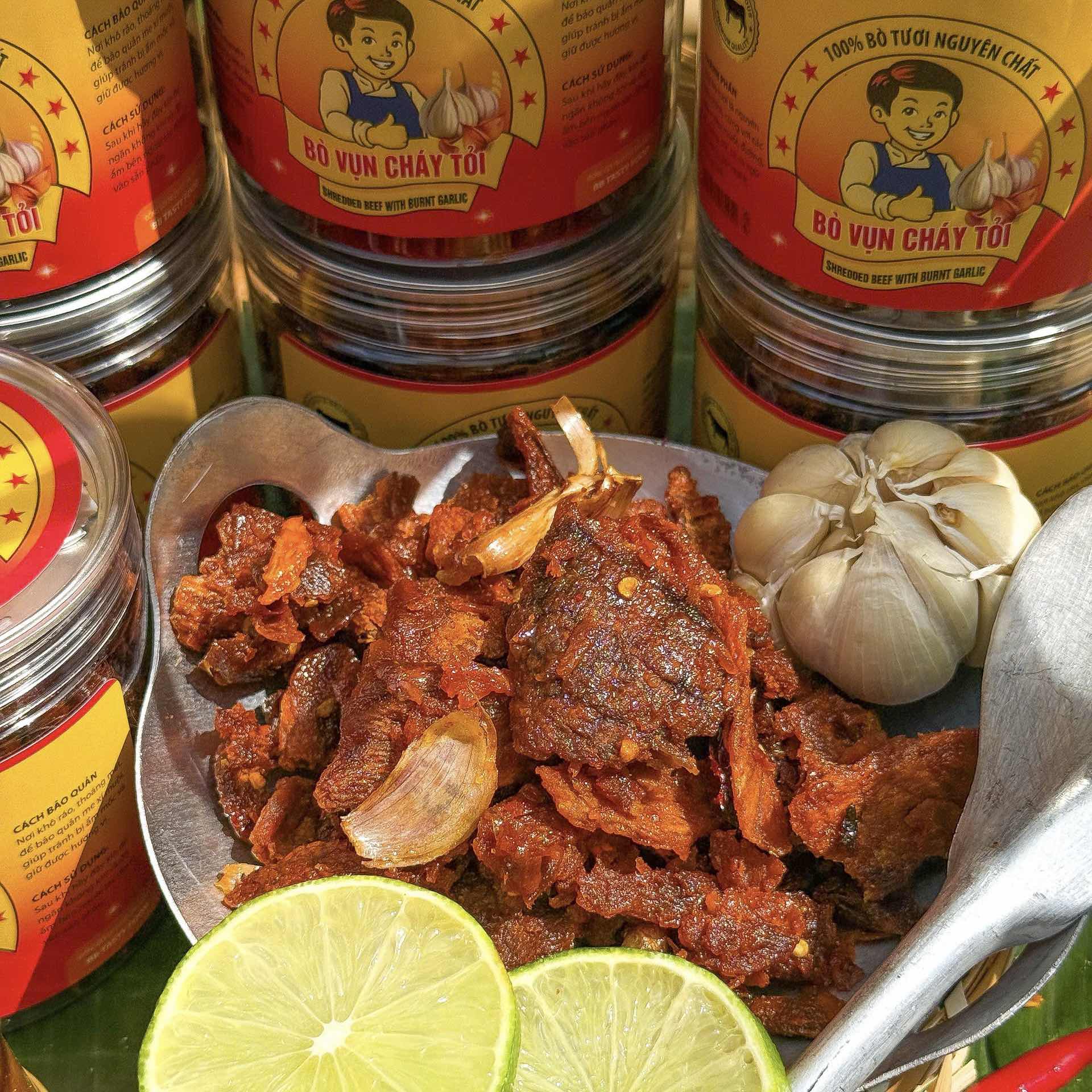 Khô Bò Vụn Cháy Tỏi 220gr – "Vụn" Nhưng Ngon & Chất, Mồi Bén Không Thể Thiếu