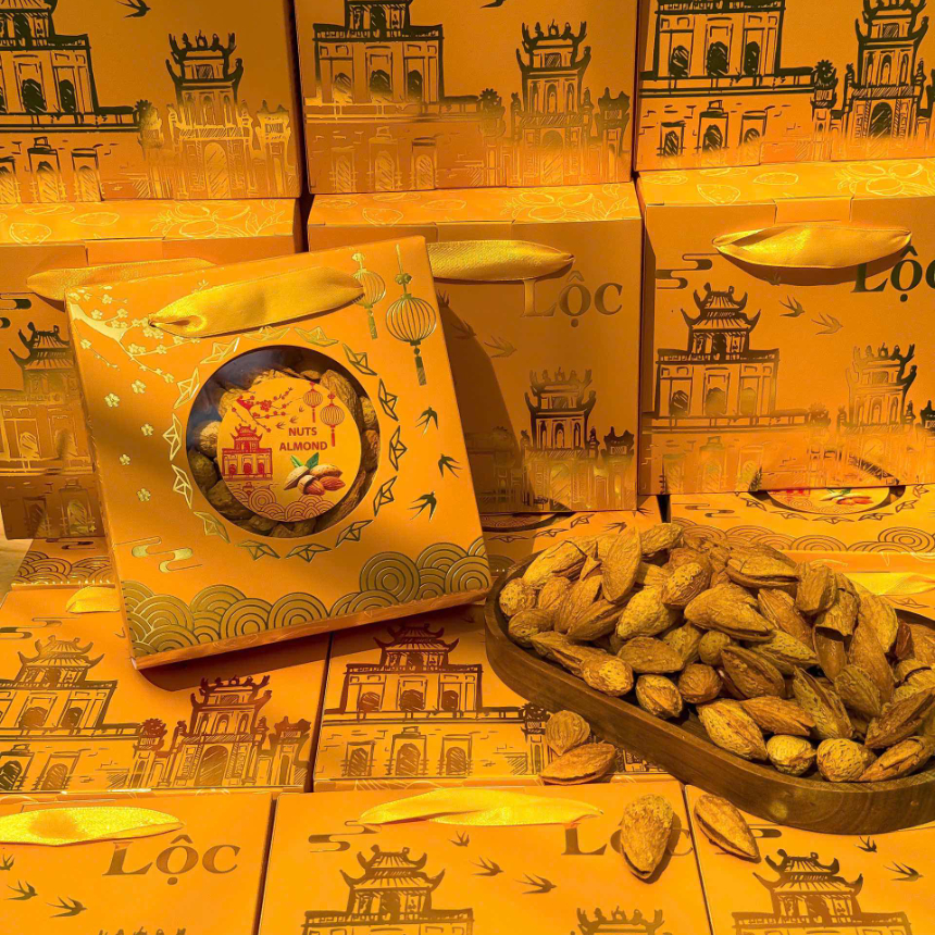 [ HỘP TẾT ] Hạt Hạnh Nhân Rang Bơ USA Vỏ Mỏng Api Food - Hạt Dinh Dưỡng Organic - Nuts, Ăn Vặt