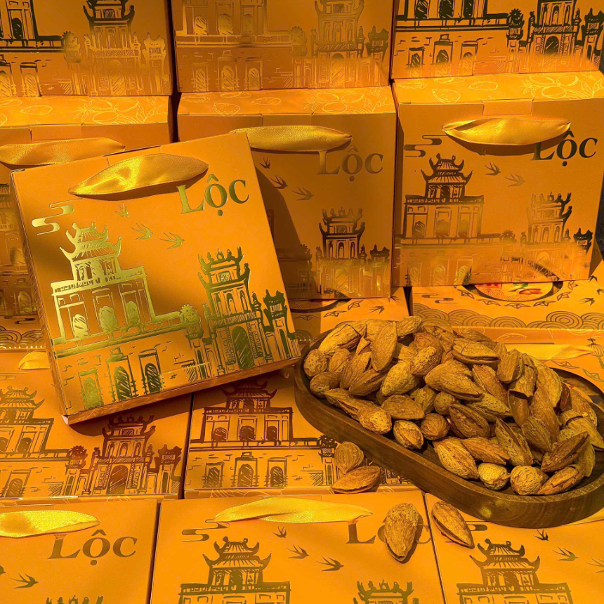 [ HỘP TẾT ] Hạt Hạnh Nhân Rang Bơ USA Vỏ Mỏng Api Food - Hạt Dinh Dưỡng Organic - Nuts, Ăn Vặt